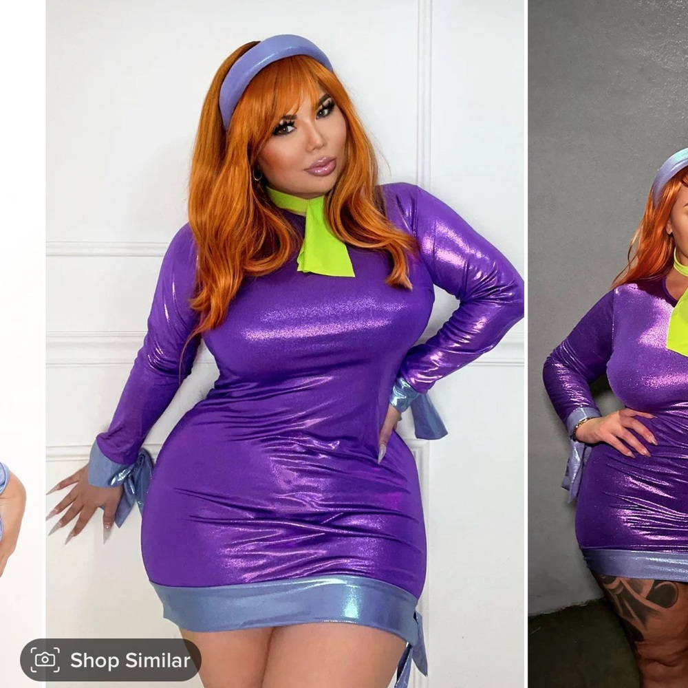 NWT Velma Costume Detective Damsel 4 Piece Costume Set - Purple